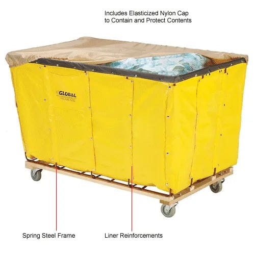 Centerline Dynamics Bulk Container & Tilt Trucks Basket Bulk Truck, Vinyl, 8 Bushel Capacity, Yellow