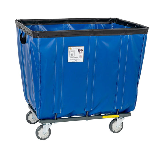 Centerline Dynamics Bulk Container & Tilt Trucks Blue R&B Wire Products® 8 Bushel Vinyl Basket Truck, All Swivel Casters