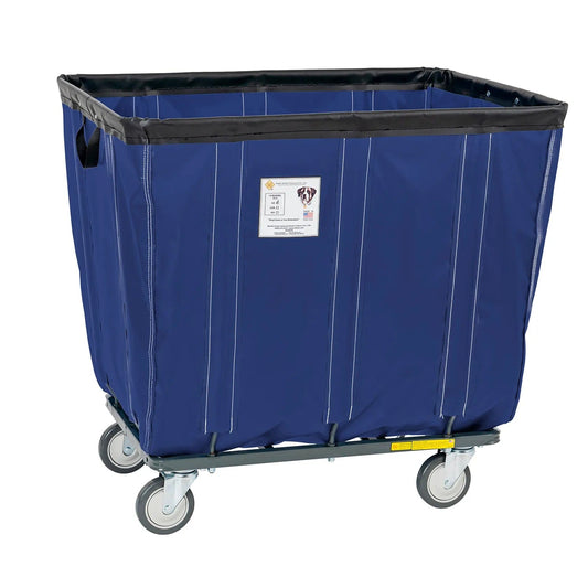 Centerline Dynamics Bulk Container & Tilt Trucks Navy R&B Wire Products® 16 Bushel Vinyl Basket Truck, 2 Rigid 2 Swivel Casters