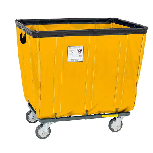 Centerline Dynamics Bulk Container & Tilt Trucks Yellow R&B Wire Products® 8 Bushel Vinyl Basket Truck, All Swivel Casters