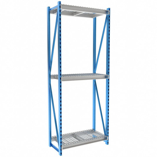 Centerline Dynamics Bulk Rack Hallowell Bulk Rack 48"W x 24"D x 123"H, 3 Level Unit Includes Waterfall Wire Deck