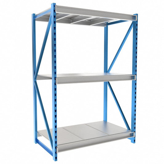 Centerline Dynamics Bulk Rack Hallowell Bulk Rack 48"W x 24"D x 87"H, 3 Level Unit Includes Steel Shelf Deck