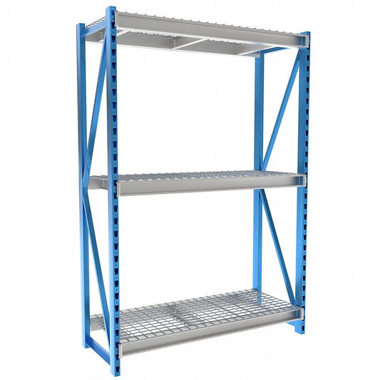 Centerline Dynamics Bulk Rack Hallowell Bulk Rack 60"W x 24"D x 87"H, 3 Level Unit Includes Waterfall Wire Deck