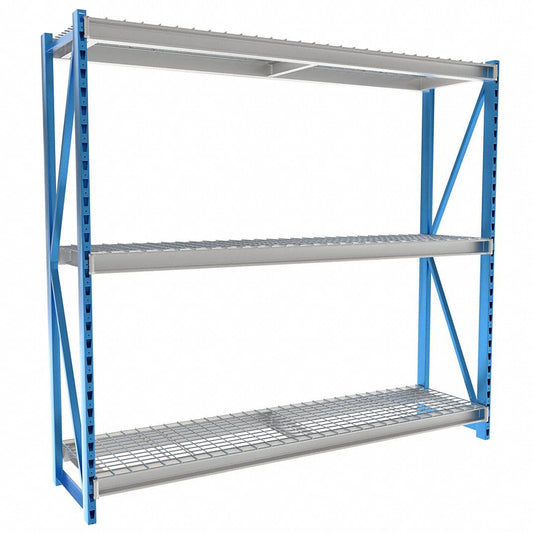 Centerline Dynamics Bulk Rack Hallowell Bulk Rack 96"W x 24"D x 87"H, 3 Level Unit Includes Waterfall Wire Deck