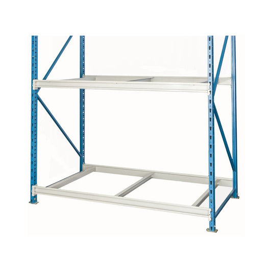 Centerline Dynamics Bulk Rack Starter Bulk Rack 48"W x 24"D x 87"H 707 Marine Blue Uprights / 711 Light Gray Beams 3 Level Unit Decking Not Included