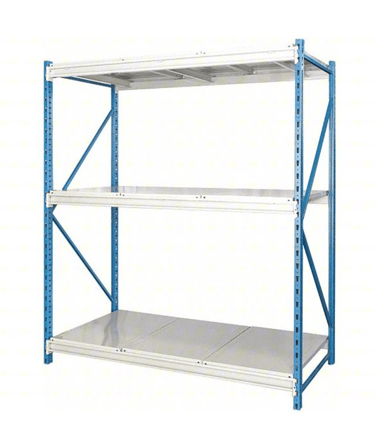 Centerline Dynamics Bulk Rack Starter Hallowell Bulk Rack 48"W x 24"D x 123"H, 3 Level Unit Includes Steel Shelf Deck