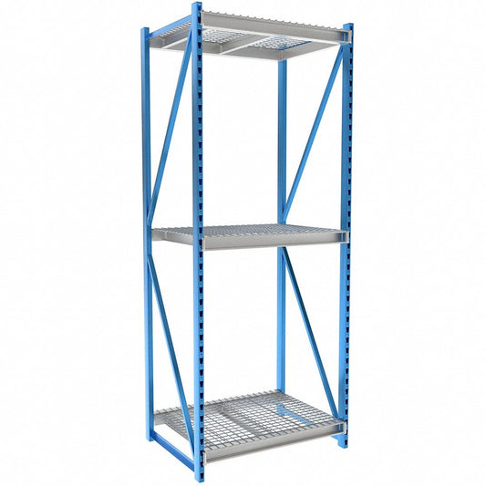 Centerline Dynamics Bulk Rack Starter Hallowell Bulk Rack 48"W x 36"D x 123"H, 3 Level Unit Includes Waterfall Wire Deck