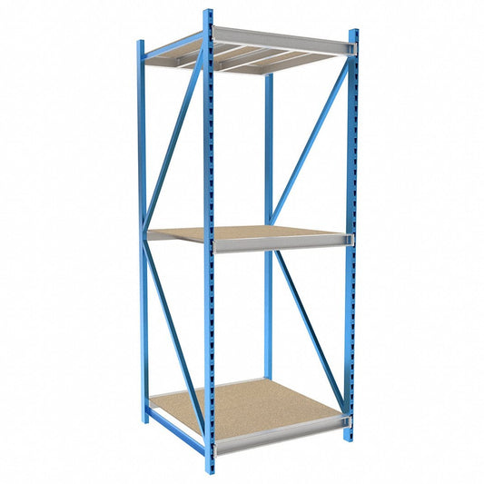 Centerline Dynamics Bulk Rack Starter Hallowell Bulk Rack 48"W x 48"D x 123"H, 3 Level Starter Unit Includes Particle Board Deck