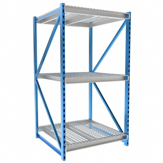 Centerline Dynamics Bulk Rack Starter Hallowell Bulk Rack 48"W x 48"D x 87"H, 3 Level Unit Includes Waterfall Wire Deck