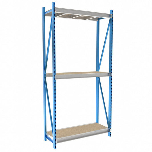 Centerline Dynamics Bulk Rack Starter Hallowell Bulk Rack 60"W x 24"D x 123"H, 3 Level Starter Unit Includes Particle Board Deck