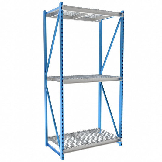 Centerline Dynamics Bulk Rack Starter Hallowell Bulk Rack 60"W x 36"D x 123"H, 3 Level Unit Includes Waterfall Wire Deck