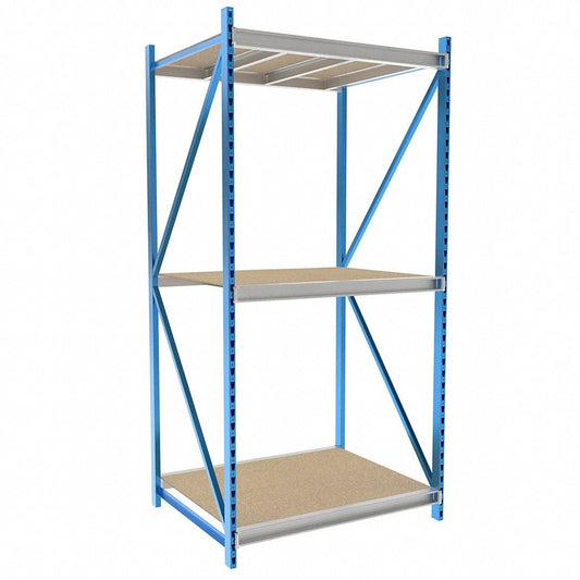 Centerline Dynamics Bulk Rack Starter Hallowell Bulk Rack 60"W x 48"D x 123"H, 3 Level Starter Unit Includes Particle Board Deck