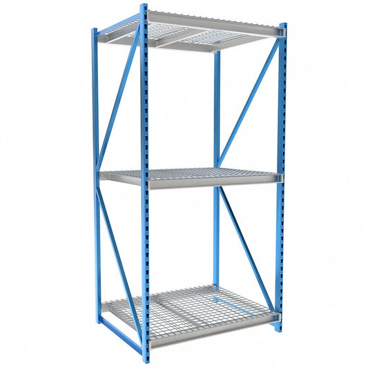 Centerline Dynamics Bulk Rack Starter Hallowell Bulk Rack 60"W x 48"D x 123"H, 3 Level Unit Includes Waterfall Wire Deck