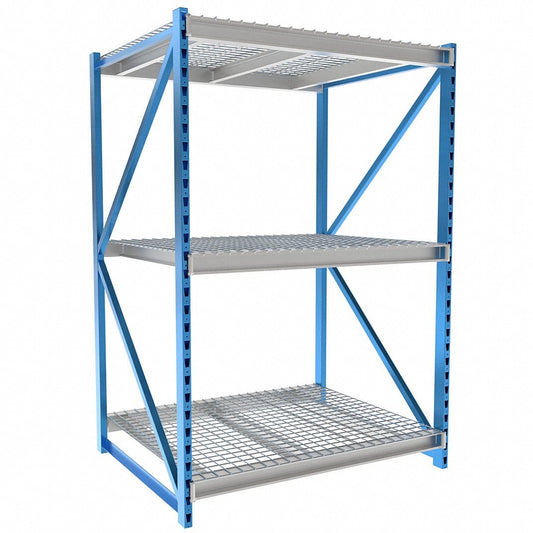 Centerline Dynamics Bulk Rack Starter Hallowell Bulk Rack 60"W x 48"D x 87"H, 3 Level Unit Includes Waterfall Wire Deck