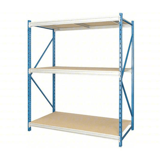 Centerline Dynamics Bulk Rack Starter Hallowell Bulk Rack 72"W x 24"D x 123"H, 3 Level Starter Unit Includes Particle Board Deck