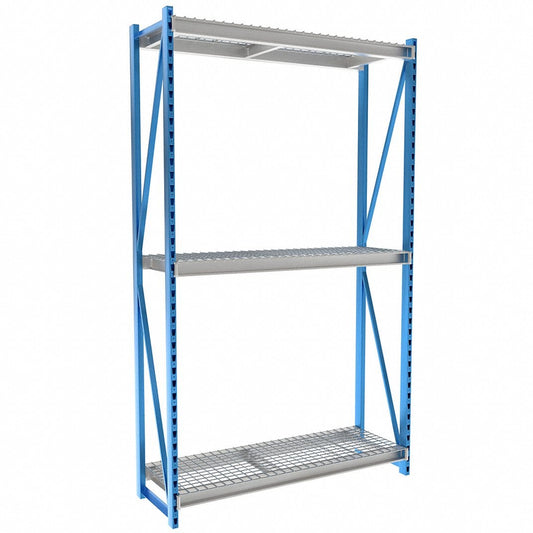 Centerline Dynamics Bulk Rack Starter Hallowell Bulk Rack 72"W x 24"D x 123"H, 3 Level Unit Includes Waterfall Wire Deck