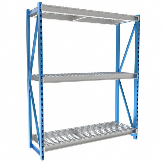 Centerline Dynamics Bulk Rack Starter Hallowell Bulk Rack 72"W x 24"D x 87"H, 3 Level Unit Includes Waterfall Wire Deck