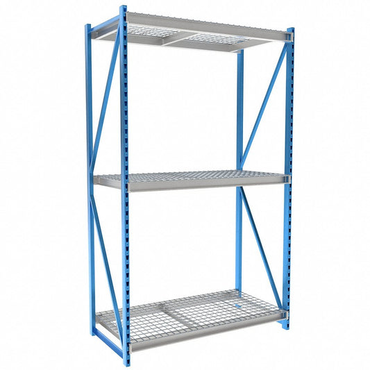 Centerline Dynamics Bulk Rack Starter Hallowell Bulk Rack 72"W x 36"D x 123"H, 3 Level Unit Includes Waterfall Wire Deck