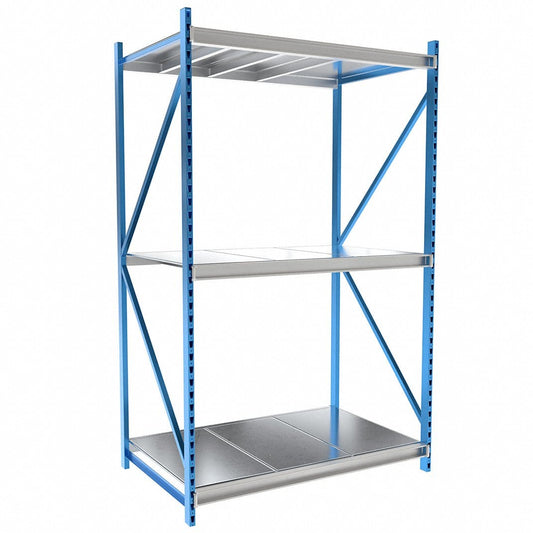 Centerline Dynamics Bulk Rack Starter Hallowell Bulk Rack 72"W x 48"D x 123"H, 3 Level Unit Includes Steel Shelf Deck