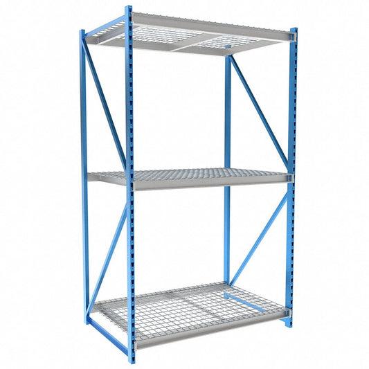 Centerline Dynamics Bulk Rack Starter Hallowell Bulk Rack 72"W x 48"D x 123"H, 3 Level Unit Includes Waterfall Wire Deck