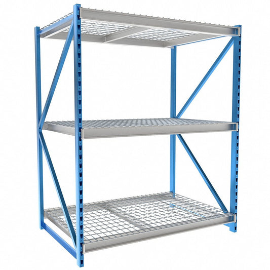 Centerline Dynamics Bulk Rack Starter Hallowell Bulk Rack 72"W x 48"D x 87"H, 3 Level Unit Includes Waterfall Wire Deck