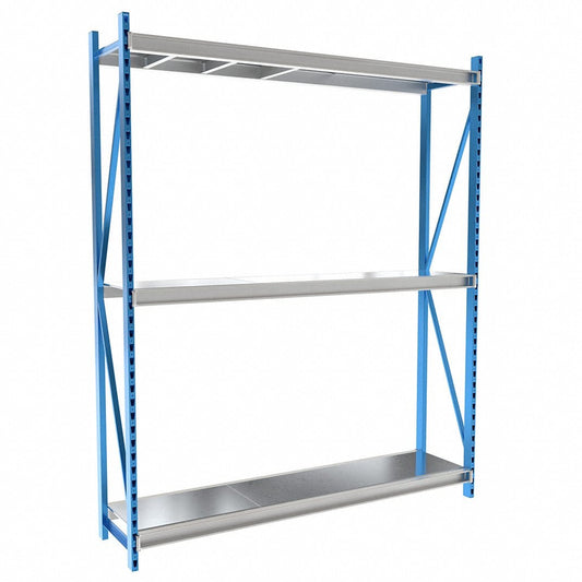 Centerline Dynamics Bulk Rack Starter Hallowell Bulk Rack 96"W x 24"D x 123"H, 3 Level Unit Includes Steel Shelf Deck