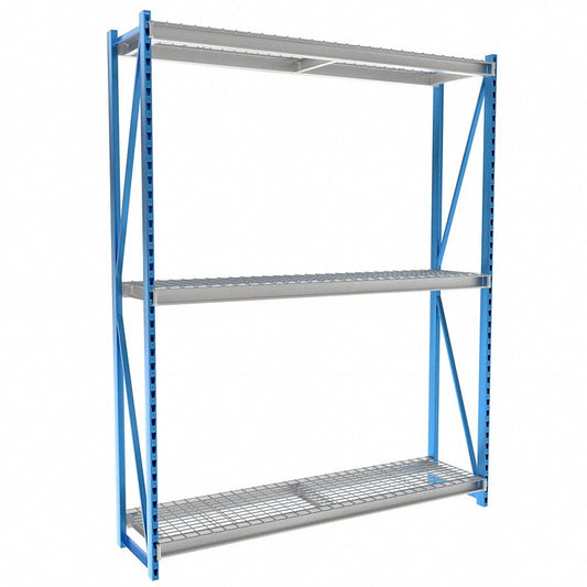 Centerline Dynamics Bulk Rack Starter Hallowell Bulk Rack 96"W x 24"D x 123"H, 3 Level Unit Includes Waterfall Wire Deck