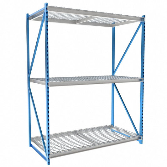 Centerline Dynamics Bulk Rack Starter Hallowell Bulk Rack 96"W x 48"D x 123"H, 3 Level Unit Includes Waterfall Wire Deck