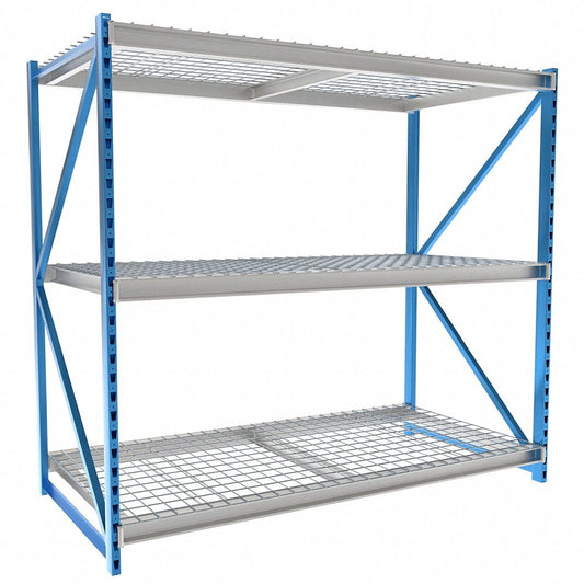 Centerline Dynamics Bulk Rack Starter Hallowell Bulk Rack 96"W x 48"D x 87"H, 3 Level Unit Includes Waterfall Wire Deck