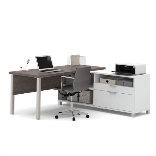Centerline Dynamics Bush Office Furniture Bestar Pro-Linea L-Desk with Legs