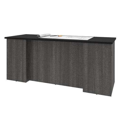 Centerline Dynamics Bush Office Furniture Black/Bark Gray Bestar Norma 71" Desk Shell