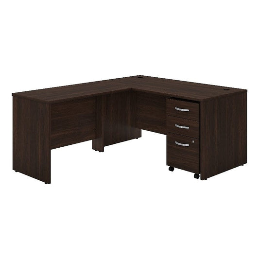 Centerline Dynamics Bush Office Furniture Black Walnut Studio C 60W L Shaped Desk with Drawers - Engineered Wood