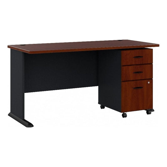 Centerline Dynamics Bush Office Furniture Hansen Cherry Series A 60W Desk with Drawers - Engineered Wood