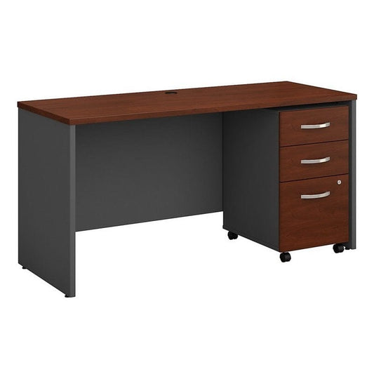 Centerline Dynamics Bush Office Furniture Hansen Cherry Series C 60W x 24D Office Desk with Drawers - Engineered Wood