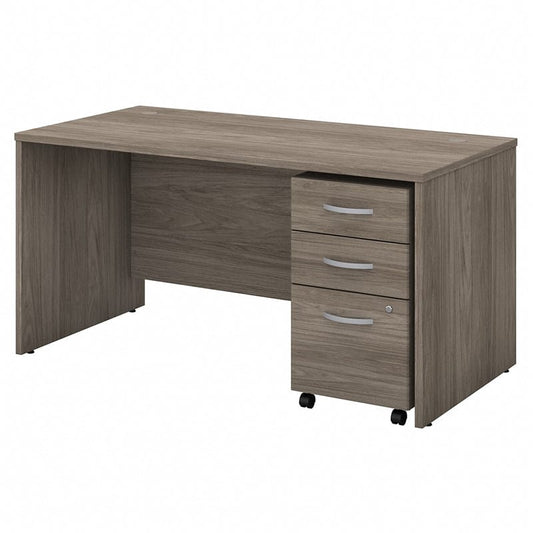 Centerline Dynamics Bush Office Furniture Hickory Studio C 60W x 30D Office Desk with Drawers - Engineered Wood