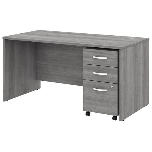 Centerline Dynamics Bush Office Furniture Platinum Gray Studio C 60W x 30D Office Desk with Drawers - Engineered Wood