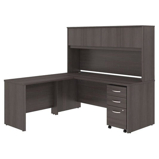 Centerline Dynamics Bush Office Furniture Storm Gray Studio C 72W L Desk with Hutch and Drawers - Engineered Wood