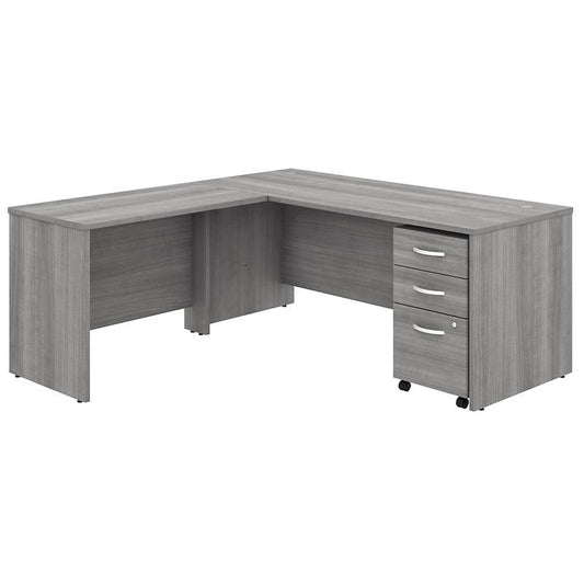 Centerline Dynamics Bush Office Furniture Studio C 72W L Shaped Desk with Drawers in Storm Gray - Engineered Wood