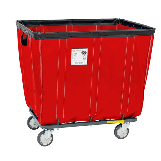 Centerline Dynamics Carts & Trucks Red R&B Wire Products® 10 Bushel Vinyl Basket Truck, All Swivel Casters