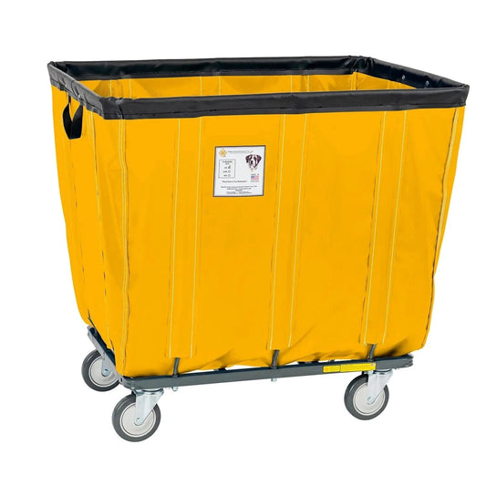 Centerline Dynamics Carts & Trucks Yellow R&B Wire Products® 8 Bushel Vinyl Basket Truck, All Swivel Casters