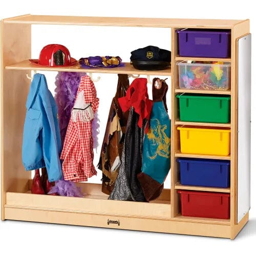 Centerline Dynamics Childcare & Nursery Kid Dress-Up Storage Unit with Colored Tubs - 48"W x 15"D x 41.5"H