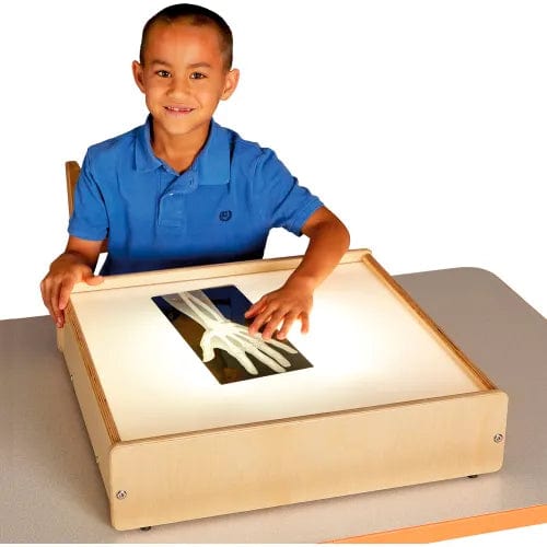 Centerline Dynamics Childcare & Nursery Tabletop Wooden LED Light Box with Acrylic Top - 20.5"W x 21"D x 5"H