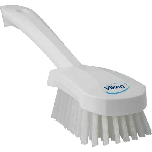 Centerline Dynamics Cleaning Brushes Short Handle Scrubbing Brush- Stiff, White