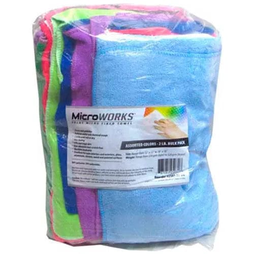 Centerline Dynamics Cleaning Cloths & Towels Microworks Microfiber Towels, Assorted 2lb. Bulk Bag - 2503-AC-BG