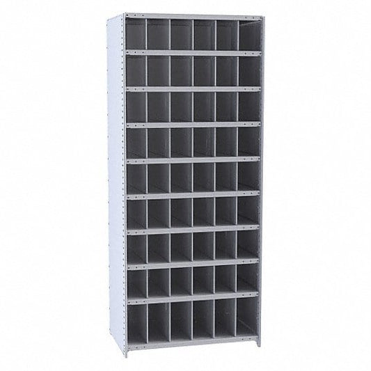 Centerline Dynamics Closed Metal Bin Shelving Starter Hallowell Hi-Tech Metal Bin Shelving 36"W x 12"D x 87"H 725 Dark Gray (48) 6"W x 9"H, (6) 6"W x 12"H Bins