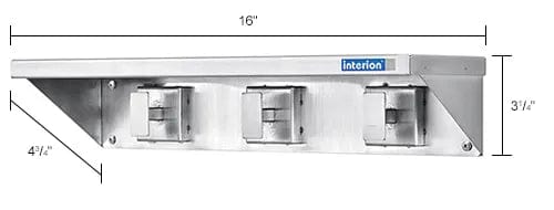 Centerline Dynamics Coat Racks & Stand 16"W Coat Rack with Shelf - Stainless Steel - Silver