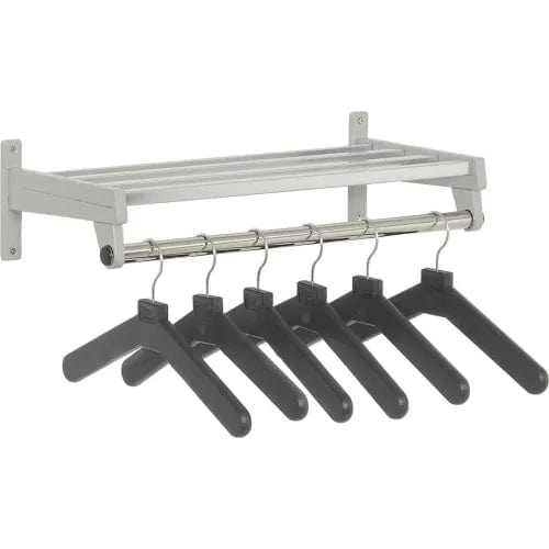 Centerline Dynamics Coat Racks & Stand 24" Garment Wall Rack Includes 6 Hangers - Silver