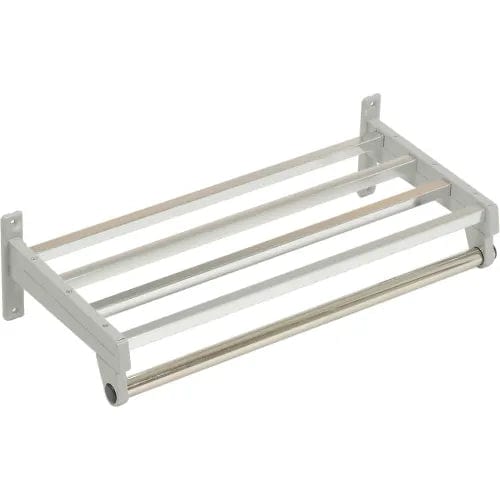 Centerline Dynamics Coat Racks & Stand 24" Garment Wall Rack Includes 6 Hangers - Silver