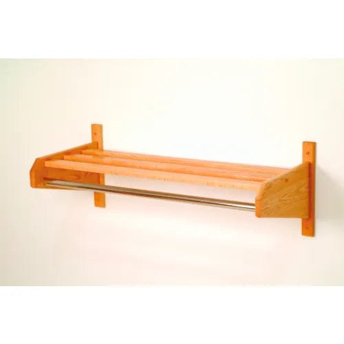 Centerline Dynamics Coat Racks & Stand 37 3/4" Coat and Hat Rack w/Chrome Bar - Light Oak