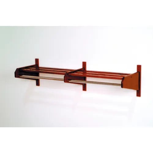 Centerline Dynamics Coat Racks & Stand 49 3/4" Double Hat & Coat Rack w/ Chrome Bar - Mahogany